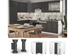 Vicco Eckunterschrank Fame-Line Anthrazit-Gold/Weiß 81 cm ohne Arbeitsplatte