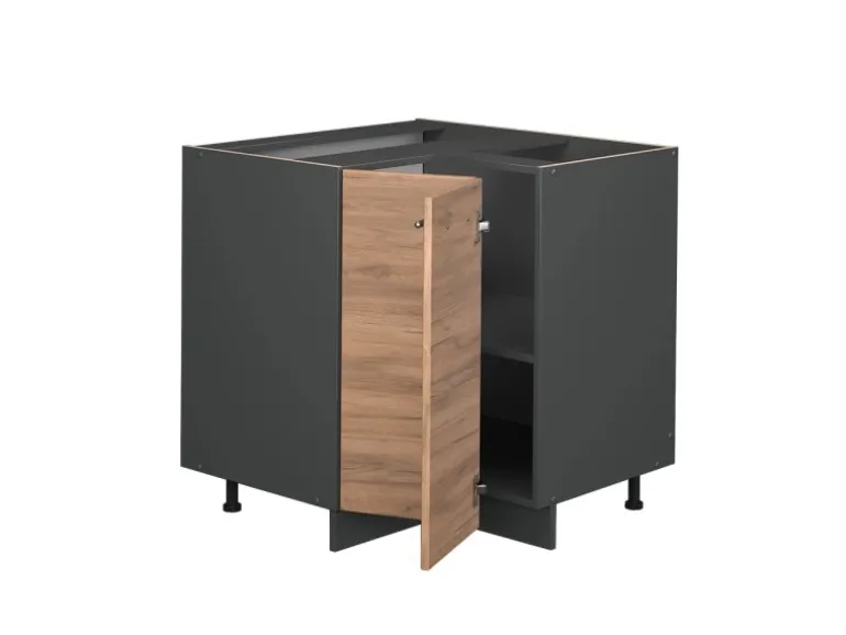 Vicco Eckunterschrank Fame-Line Goldkraft Eiche/Anthrazit 81 cm ohne Arbeitsplatte