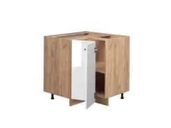 Vicco Eckunterschrank Fame-Line Weiß Hochglanz/Goldkraft Eiche 81 cm AP Eiche