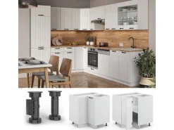 Vicco Eckunterschrank Fame-Line Weiß Landhaus/Weiß 81 cm ohne Arbeitsplatte