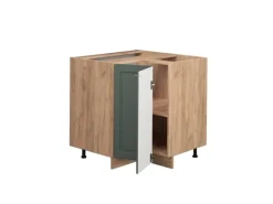 Vicco Eckunterschrank Fame-Line Grün-Gold Landhaus/Goldkraft Eiche 81 cm AP Eiche