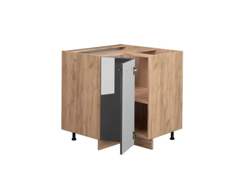 Vicco Eckunterschrank Fame-Line Anthrazit Hochglanz/Goldkraft Eiche 81 cm AP Eiche