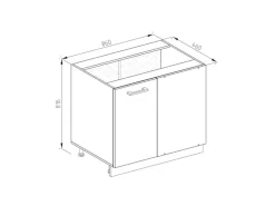 Vicco Eckunterschrank R-Line Küchen Eckschrank Sonoma/Weiß 86 cm ohne Arbeitsplatte