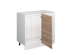 Vicco Eckunterschrank R-Line Küchen Eckschrank Sonoma/Weiß 86 cm ohne Arbeitsplatte