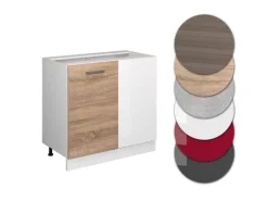 Vicco Eckunterschrank R-Line Küchen Eckschrank Sonoma/Weiß 86 cm ohne Arbeitsplatte