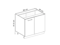 Vicco Eckunterschrank R-Line Artisan-Eiche/Goldkraft Eiche 86 cm AP Eiche