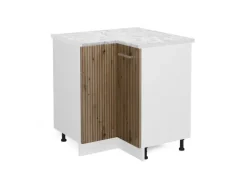 Vicco Eckunterschrank R-Line Küchen Eckschrank Artisan-Eiche/Weiß 76 cm AP Marmor