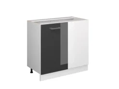 Vicco Eckunterschrank R-Line Anthrazit Hochglanz/Weiß 86 cm ohne Arbeitsplatte