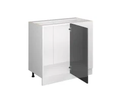 Vicco Eckunterschrank R-Line Anthrazit Hochglanz/Weiß 86 cm ohne Arbeitsplatte