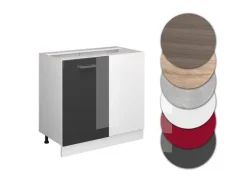 Vicco Eckunterschrank R-Line Anthrazit Hochglanz/Weiß 86 cm ohne Arbeitsplatte