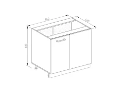 Vicco Eckunterschrank R-Line Anthrazit Landhaus/Weiß 86 cm ohne Arbeitsplatte