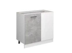 Vicco Eckunterschrank R-Line Küchen Eckschrank Beton/Weiß 86 cm ohne Arbeitsplatte