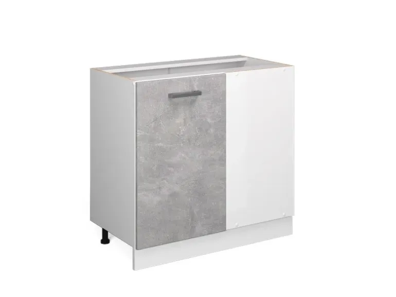 Vicco Eckunterschrank R-Line Küchen Eckschrank Beton/Weiß 86 cm ohne Arbeitsplatte