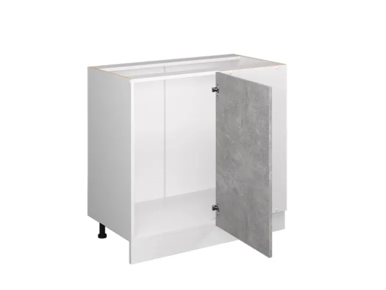 Vicco Eckunterschrank R-Line Küchen Eckschrank Beton/Weiß 86 cm ohne Arbeitsplatte