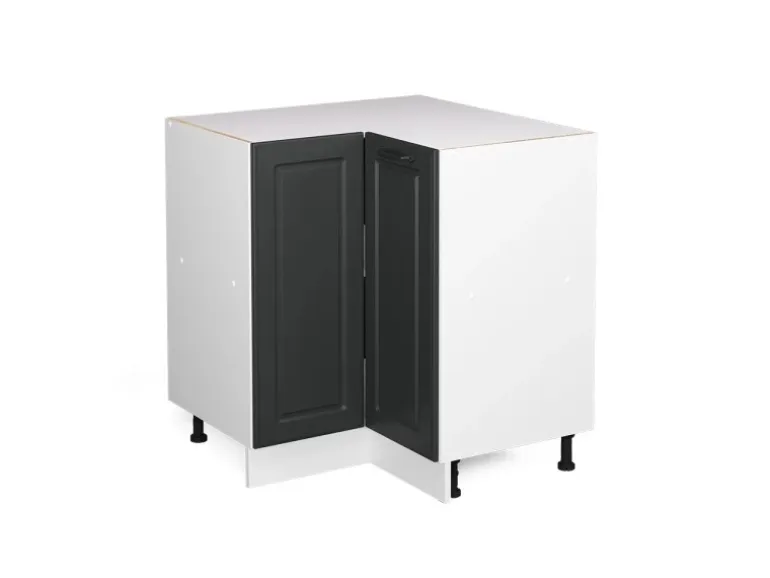 Vicco Eckunterschrank R-Line Anthrazit Landhaus/Weiß 76 cm ohne Arbeitsplatte