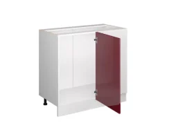 Vicco Eckunterschrank R-Line Bordeaux Hochglanz/Weiß 86 cm ohne Arbeitsplatte