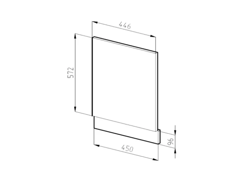 Vicco Frontblende R-Line Weiß Hochglanz/Weiß 45 cm ohne Arbeitsplatte