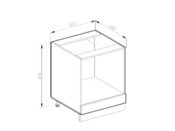 Vicco Herdumbauschrank R-Line Weiß Hochglanz/Weiß 60 cm ohne Arbeitsplatte