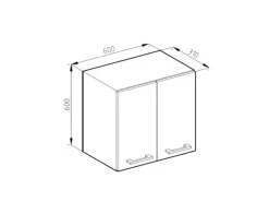 Vicco Hängeschrank R-Line Hängender Küchenschrank Weiß Landhaus/Weiß 60 cm