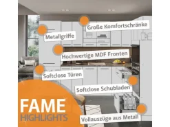 Vicco Küchenglasschrank Fame-Line Glashängeschrank Weiß Landhaus/Anthrazit 80 cm