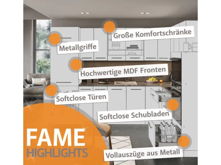 Vicco Küchenglasschrank Fame-Line Glashängeschrank Weiß Landhaus/Anthrazit 80 cm
