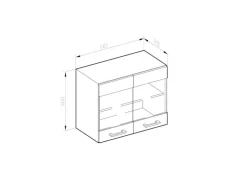 Vicco Küchenglasschrank R-Line Glashängeschrank Goldkraft Eiche/Anthrazit 60 cm
