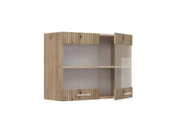 Vicco Küchenglasschrank R-Line Glashängeschrank Artisan-Eiche/Goldkraft Eiche 80 cm