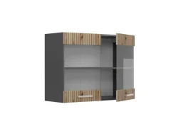 Vicco Küchenglasschrank R-Line Glashängeschrank Artisan-Eiche/Anthrazit 80 cm
