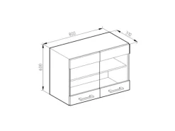 Vicco Küchenglasschrank R-Line Glashängeschrank Beton/Weiß 80 cm