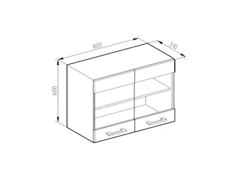 Vicco Küchenglasschrank R-Line Glashängeschrank Weiß Hochglanz/Weiß 80 cm