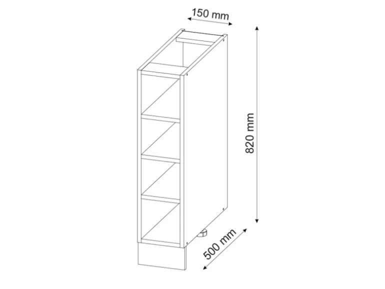 Vicco Küchenregal Fame-Line Offener Küchenschrank Weiß/Weiß 15 cm ohne Arbeitsplatte