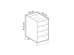 Vicco Küchenregal R-Line Offener Küchenschrank Weiß 15 cm ohne Arbeitsplatte
