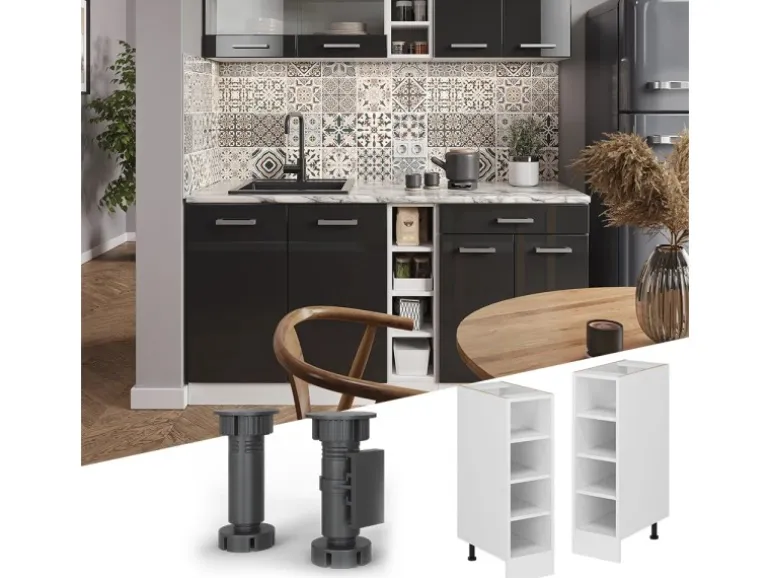 Vicco Küchenregal R-Line Offener Küchenschrank Weiß 25 cm ohne Arbeitsplatte