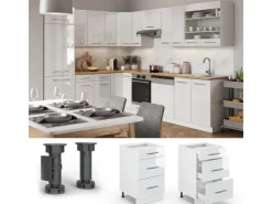Vicco Küchenunterschrank Fame-Line Weiß Hochglanz/Weiß 50 cm ohne Arbeitsplatte