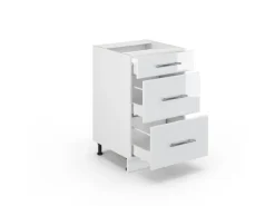 Vicco Küchenunterschrank Fame-Line Weiß Hochglanz/Weiß 50 cm ohne Arbeitsplatte