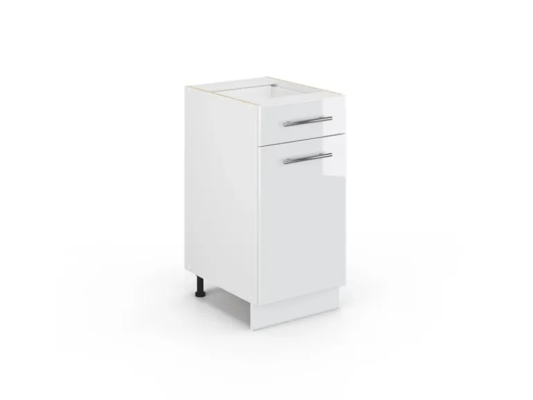 Vicco Küchenunterschrank Fame-Line Weiß Hochglanz/Weiß 40 cm ohne Arbeitsplatte