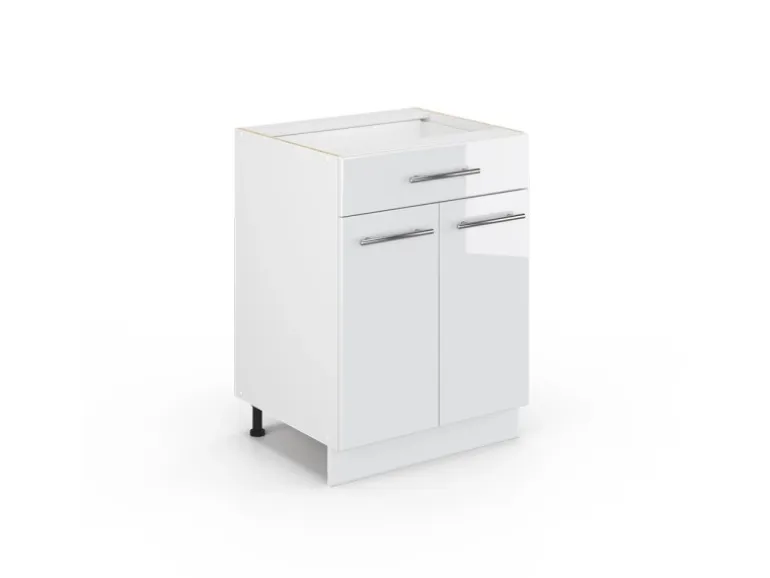 Vicco Küchenunterschrank Fame-Line Weiß Hochglanz/Weiß 60 cm mit Schublade ohne Arbeitsplatte