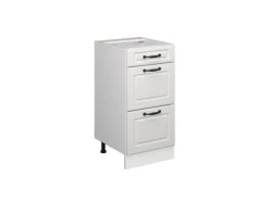 Vicco Küchenunterschrank R-Line Weiß Landhaus/Weiß 40 cm mit Schubladen ohne Arbeitsplatte