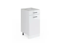 Vicco Küchenunterschrank R-Line Weiß Hochglanz/Weiß 40 cm ohne Arbeitsplatte