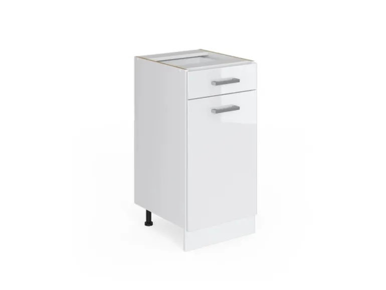 Vicco Küchenunterschrank R-Line Weiß Hochglanz/Weiß 40 cm ohne Arbeitsplatte