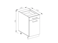Vicco Küchenunterschrank R-Line Weiß Hochglanz/Weiß 40 cm ohne Arbeitsplatte