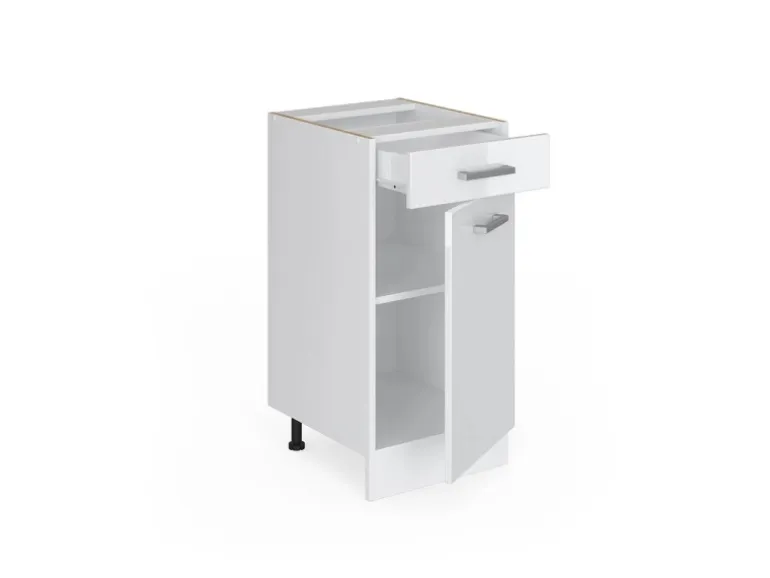 Vicco Küchenunterschrank R-Line Weiß Hochglanz/Weiß 40 cm ohne Arbeitsplatte