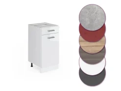 Vicco Küchenunterschrank R-Line Weiß Hochglanz/Weiß 40 cm ohne Arbeitsplatte