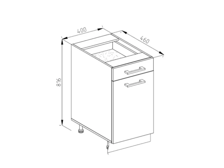 Vicco Küchenunterschrank R-Line Goldkraft Eiche/Anthrazit 40 cm ohne Arbeitsplatte