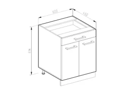 Vicco Küchenunterschrank R-Line Goldkraft Eiche 60 cm mit Schublade ohne Arbeitsplatte