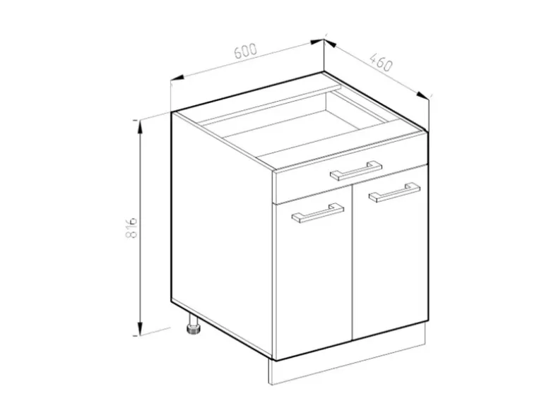 Vicco Küchenunterschrank R-Line Goldkraft Eiche 60 cm mit Schublade ohne Arbeitsplatte