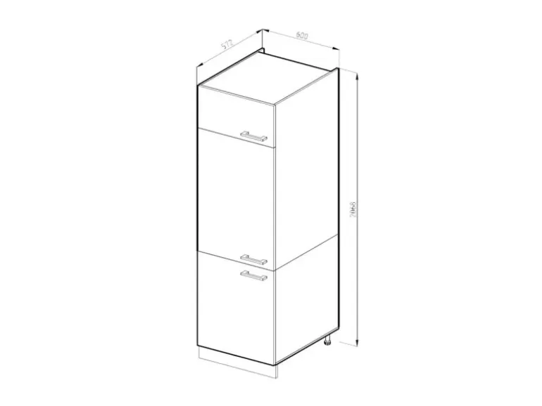 Vicco Kühlumbauschrank R-Line Hochschrank für die Küche Weiß/Anthrazit 60 cm J-Shape