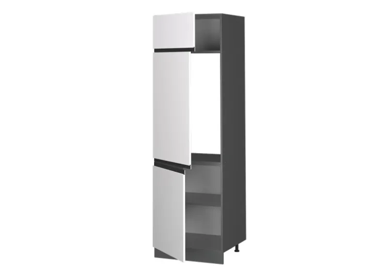 Vicco Kühlumbauschrank R-Line Hochschrank für die Küche Weiß/Anthrazit 60 cm J-Shape