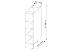 Vicco Midischrank Fame-Line Weiß/Weiß 15 x 82 cm ohne Arbeitsplatte