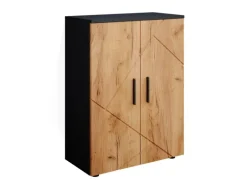 Vicco Midischrank Irma Anthrazit/Goldkraft Eiche 60 x 81 cm